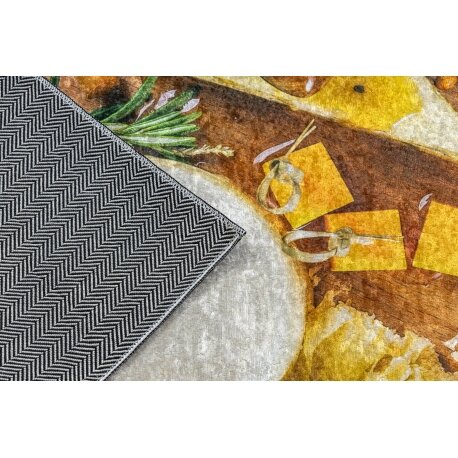 ANDRE 9009 plaunamas kilimas Užkandžiai virtuvinis neslystantis - rudas / geltona 2 ANDRE 9009 plaunamas kilimas Užkandžiai virtuvinis neslystantis - rudas / geltona 2