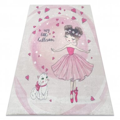 BAMBINO 2161 plaunamas kilimas Balerina, kačiukas vaikams neslystantis - rožinis