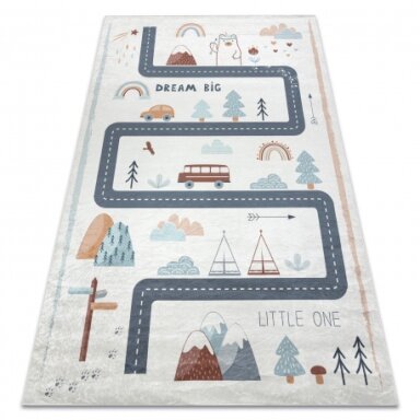 BAMBINO 46980 plaunamas kilimas Miškas, gatvės neslystantis - baltas / žalias BAMBINO 46980 plaunamas kilimas Miškas, gatvės neslystantis - baltas / žalias