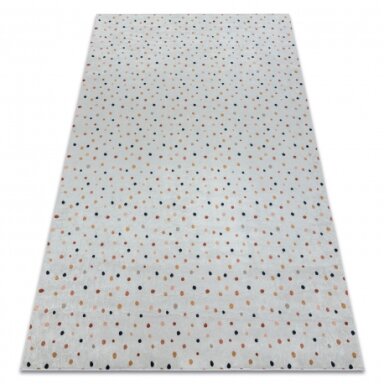 BAMBINO 47890 plaunamas kilimas Taškai, neslystantis - baltas / rudas BAMBINO 47890 plaunamas kilimas Taškai, neslystantis - baltas / rudas