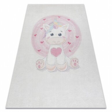 BAMBINO 1128 plaunamas kilimas Vienaragis vaikams neslystantis - kremas BAMBINO 1128 plaunamas kilimas Vienaragis vaikams neslystantis - kremas