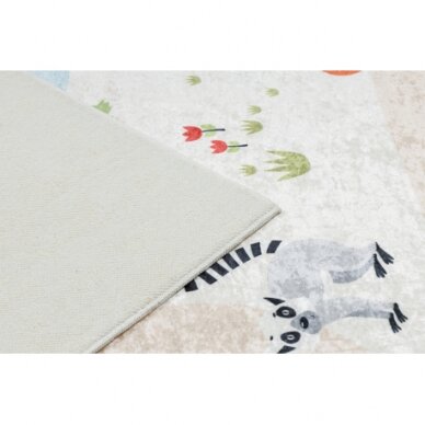 BAMBINO 1165 plaunamas kilimas Zoologijos sodas vaikams neslystantis - smėlio spalvos 2