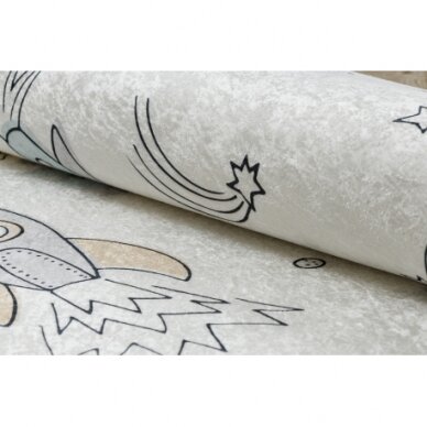 BAMBINO 1278 plaunamas kilimas Kosmosas, raketa vaikams neslystantis - kremas 3 BAMBINO 1278 plaunamas kilimas Kosmosas, raketa vaikams neslystantis - kremas 3