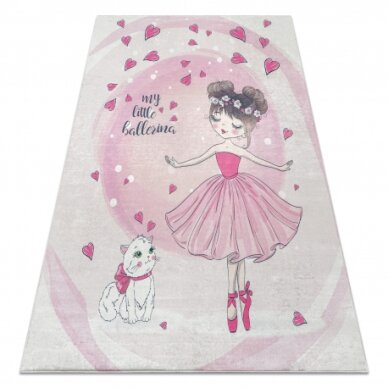 BAMBINO 2161 plaunamas kilimas Balerina, kačiukas vaikams neslystantis - rožinis BAMBINO 2161 plaunamas kilimas Balerina, kačiukas vaikams neslystantis - rožinis