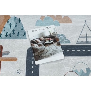 BAMBINO 46980 plaunamas kilimas Miškas, gatvės neslystantis - baltas / žalias 2