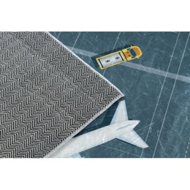 BAMBINO 46990 plaunamas kilimas Oro uostas, lėktuvai neslystantis - žalias / pilka 3