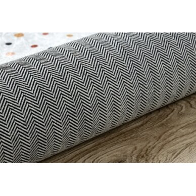 BAMBINO 47890 plaunamas kilimas Taškai, neslystantis - baltas / rudas 3 BAMBINO 47890 plaunamas kilimas Taškai, neslystantis - baltas / rudas 3