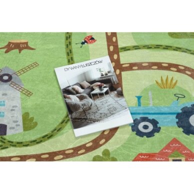 BAMBINO 50200 plaunamas kilimas Kaimas, gatvės, neslystantis - žalias / rudas 2 BAMBINO 50200 plaunamas kilimas Kaimas, gatvės, neslystantis - žalias / rudas 2