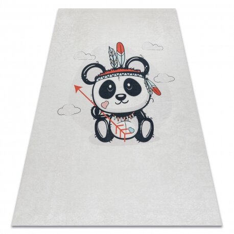 BAMBINO 1129 plaunamas kilimas panda vaikams neslystantis - kremas