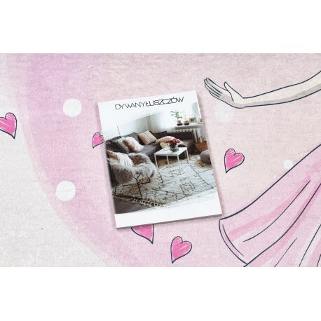 BAMBINO 2161 plaunamas kilimas Balerina, kačiukas vaikams neslystantis - rožinis 2