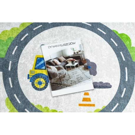 BAMBINO 2338 plaunamas kilimas Ekskavatorius, gatvės, neslystantis - baltas / žalias 2