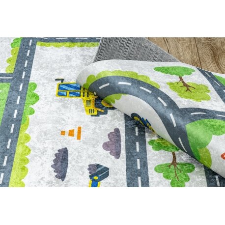 BAMBINO 2338 plaunamas kilimas Ekskavatorius, gatvės, neslystantis - baltas / žalias 4 BAMBINO 2338 plaunamas kilimas Ekskavatorius, gatvės, neslystantis - baltas / žalias 4