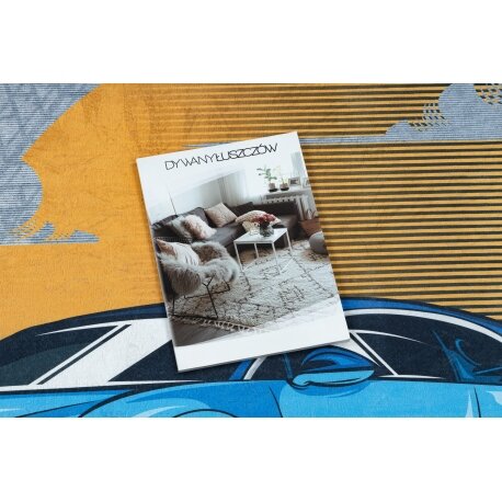 BAMBINO 41730 plaunamas kilimas Automobilis, lenktynės neslystantis - rožinis / mėlyna 2