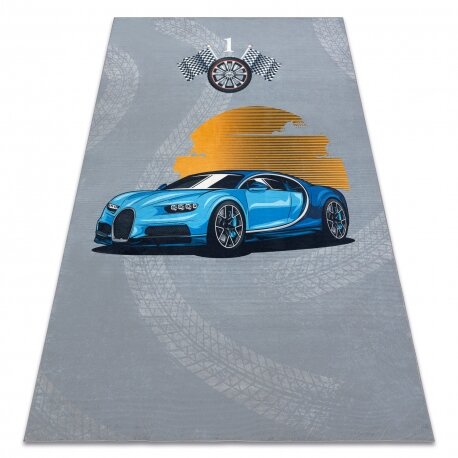 BAMBINO 41730 plaunamas kilimas Automobilis, lenktynės neslystantis - rožinis / mėlyna