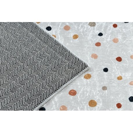 BAMBINO 47890 plaunamas kilimas Taškai, neslystantis - baltas / rudas 4
