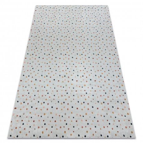 BAMBINO 47890 plaunamas kilimas Taškai, neslystantis - baltas / rudas
