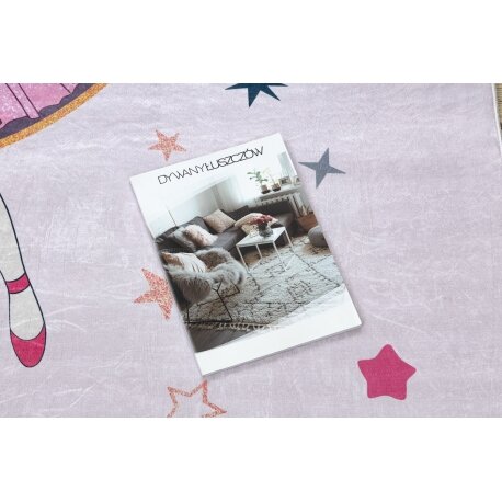 BAMBINO 48060 plaunamas kilimas Princesė, žvaigždės, neslystantis - rožinis 2