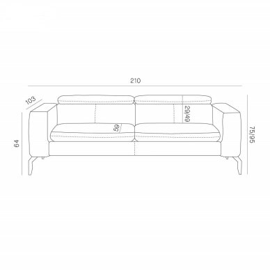 Trivietė sofa "AREZZA" 4 Trivietė sofa "AREZZA" 4