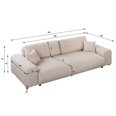 Keturvietė sofa lova "JUSTIN" 11 Keturvietė sofa lova "JUSTIN" 11
