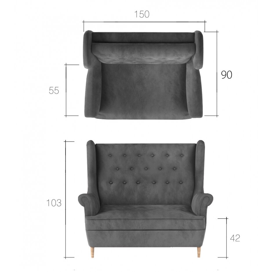 Dvivietė sofa AROS 1 Dvivietė sofa AROS 1