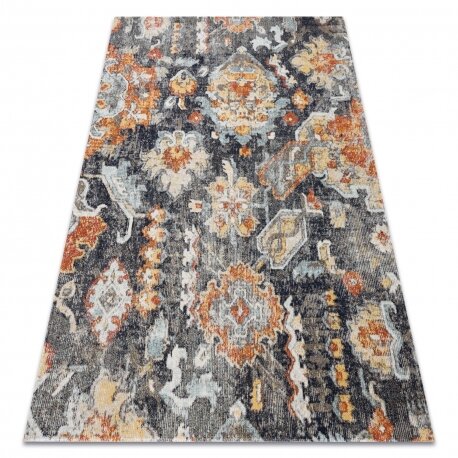 Modernus kilimas MUNDO E0671 rytietiškas vintage lauko juoda / geltonas Modernus kilimas MUNDO E0671 rytietiškas vintage lauko juoda / geltonas