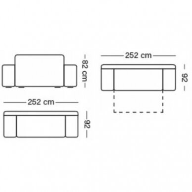 Trivietė sofa - lova "VALENTINO" 4 Trivietė sofa - lova "VALENTINO" 4