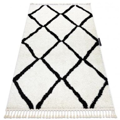 Kilimas BERBER CROSS balta kutai berberinis marokietiškas Kilimas BERBER CROSS balta kutai berberinis marokietiškas