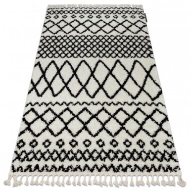 Kilimas BERBER SAFI N9040 balta / juoda kutai berberinis marokietiškas Kilimas BERBER SAFI N9040 balta / juoda kutai berberinis marokietiškas