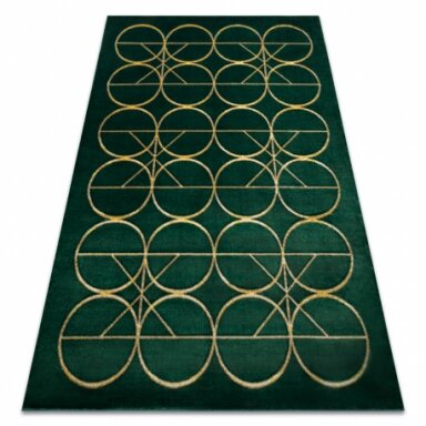 Kilimas EMERALD išskirtinis 1010 glamour, stilingas apskritimai žalias / auksas Kilimas EMERALD išskirtinis 1010 glamour, stilingas apskritimai žalias / auksas
