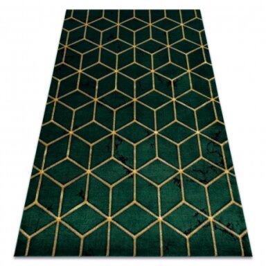 Kilimas EMERALD išskirtinis 1014 glamour, stilingas kubas žalias / auksas Kilimas EMERALD išskirtinis 1014 glamour, stilingas kubas žalias / auksas