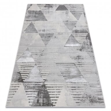 Kilimas LIRA E1627 Trikampiai geometrinis, struktūrinis, modernus, glamūrinis - pilkas Kilimas LIRA E1627 Trikampiai geometrinis, struktūrinis, modernus, glamūrinis - pilkas