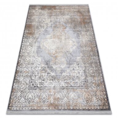 Kilimas LUCE 80 Šiuolaikinis Ornamentas Senovinis - Struktūrinis pilka / garstyčios Kilimas LUCE 80 Šiuolaikinis Ornamentas Senovinis - Struktūrinis pilka / garstyčios