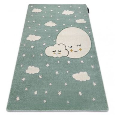Kilimas PETIT MOON mėnulis, žvaigždės, debesys žalias Kilimas PETIT MOON mėnulis, žvaigždės, debesys žalias