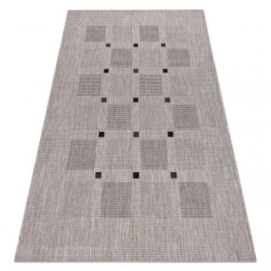 Kilimas sizalio virvelės FLOORLUX 20079 kvadratai sidabras / juoda Kilimas sizalio virvelės FLOORLUX 20079 kvadratai sidabras / juoda