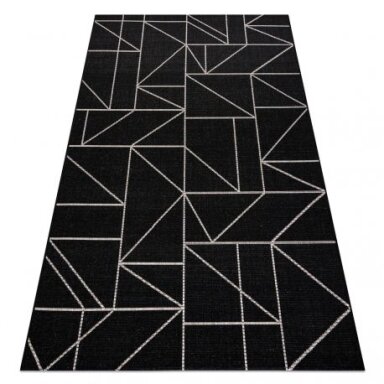 Kilimas sizalio virvelės FLOORLUX 20605 juoda / sidabras TRIKAMPIAI, geometrinis Kilimas sizalio virvelės FLOORLUX 20605 juoda / sidabras TRIKAMPIAI, geometrinis