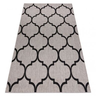 Kilimas sizalio virvelės FLOORLUX 20608 , Maroko dobilai, trellis sidabras / juoda Kilimas sizalio virvelės FLOORLUX 20608 , Maroko dobilai, trellis sidabras / juoda