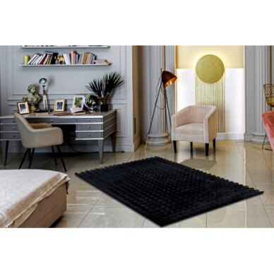 Kilimas BUBBLE black 25 TRIUŠIO KAILIŲ IMITACIJA 3D struktūrinis 1 Kilimas BUBBLE black 25 TRIUŠIO KAILIŲ IMITACIJA 3D struktūrinis 1