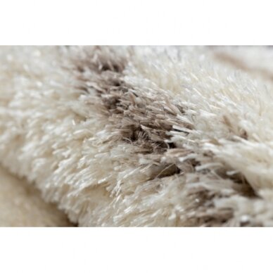 Kilimas FLUFFY 2371 Apskritas kilimas juostelės - kreminė / smėlio spalvos 3 Kilimas FLUFFY 2371 Apskritas kilimas juostelės - kreminė / smėlio spalvos 3