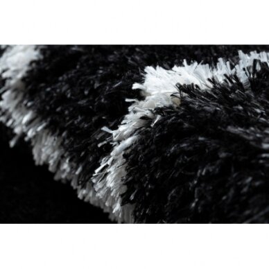 Kilimas FLUFFY 2373 Apskritas kilimas, grotelės, trellis - antracitas / balta 3