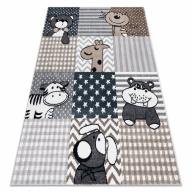 Kilimas FUN Pets vaikams, gyvūnai pilka Kilimas FUN Pets vaikams, gyvūnai pilka