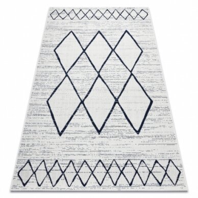 Kilimas sizalio virvelės COLOR 47272/396 Rombai Kvadratai Balta