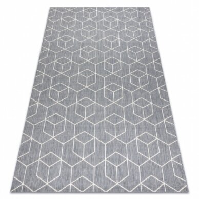 Kilimas sizalio virvelės FLAT 48655/637 kauliukai 3D Kilimas sizalio virvelės FLAT 48655/637 kauliukai 3D