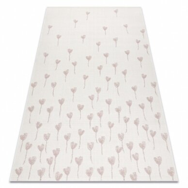 Kilimas sizalio virvelės FLAT 48779/526 Gėlės kreminė rožinė Kilimas sizalio virvelės FLAT 48779/526 Gėlės kreminė rožinė