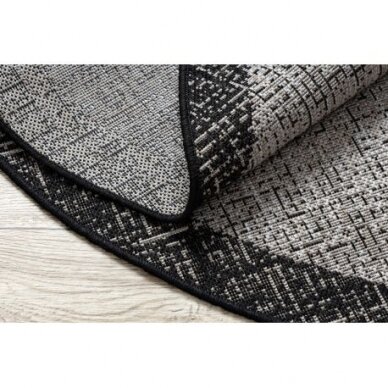 Kilimas sizalio virvelės FLOORLUX Apskritas kilimas 20401 Rėmelis sidabras / juoda 2 Kilimas sizalio virvelės FLOORLUX Apskritas kilimas 20401 Rėmelis sidabras / juoda 2