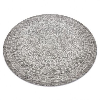 Kilimas sizalio virvelės LOFT 21207 Apskritas kilimas BOHO dramblio kaulo/sidabras/taupe Kilimas sizalio virvelės LOFT 21207 Apskritas kilimas BOHO dramblio kaulo/sidabras/taupe