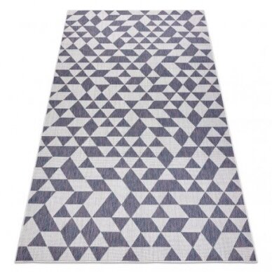 Kilimas sizalio virvelės SION Geometrinis, Trikampiai 22373 plokščias audimas ecru / mėlyna / rožinė Kilimas sizalio virvelės SION Geometrinis, Trikampiai 22373 plokščias audimas ecru / mėlyna / rožinė