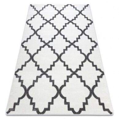 Kilimas SKETCH - F343 pilka Maroko dobilai trellis Kilimas SKETCH - F343 pilka Maroko dobilai trellis