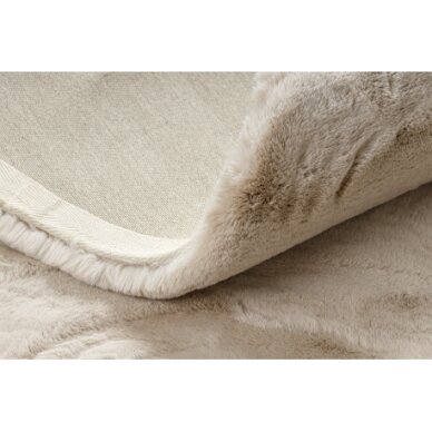Kilimas TEDDY NEW sand 52 Šagrenės smėlio spalvos labai storas, pliušinis, neslystantis 3
