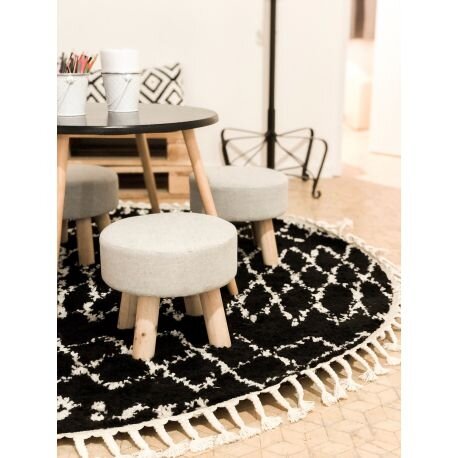 Kilimas BERBER ETHNIC G3802 Apskritas kilimas juodas / balti kutai 3 Kilimas BERBER ETHNIC G3802 Apskritas kilimas juodas / balti kutai 3