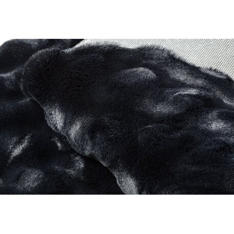 Kilimas BUBBLE black 25 TRIUŠIO KAILIŲ IMITACIJA 3D struktūrinis 3